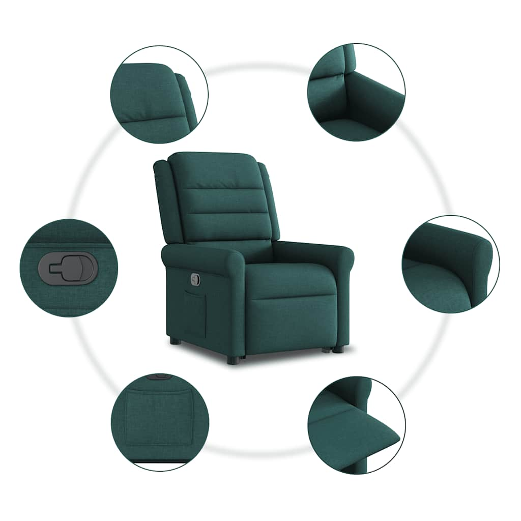 Fauteuil inclinable vert foncé tissu