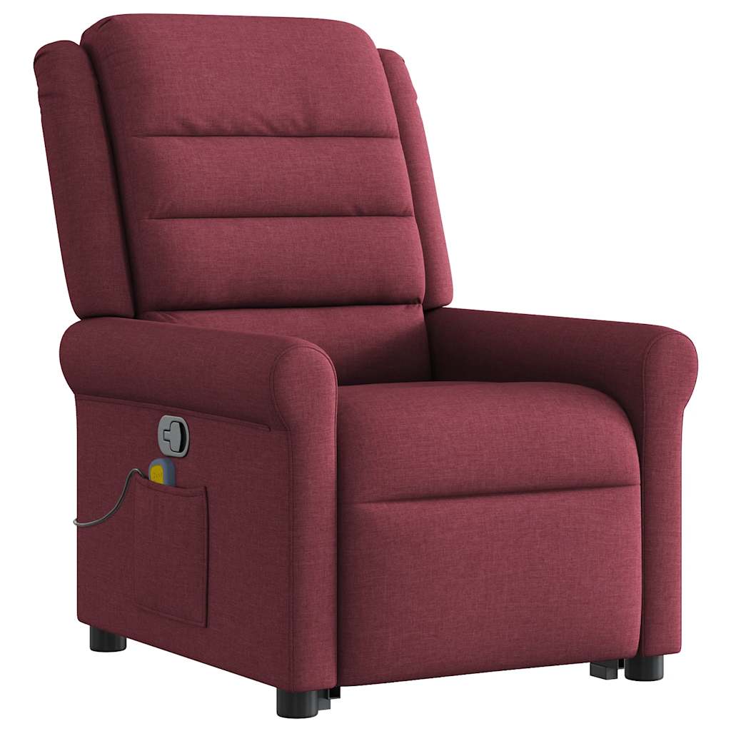 Fauteuil inclinable de massage Rouge bordeaux Tissu