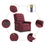 Fauteuil inclinable de massage Rouge bordeaux Tissu