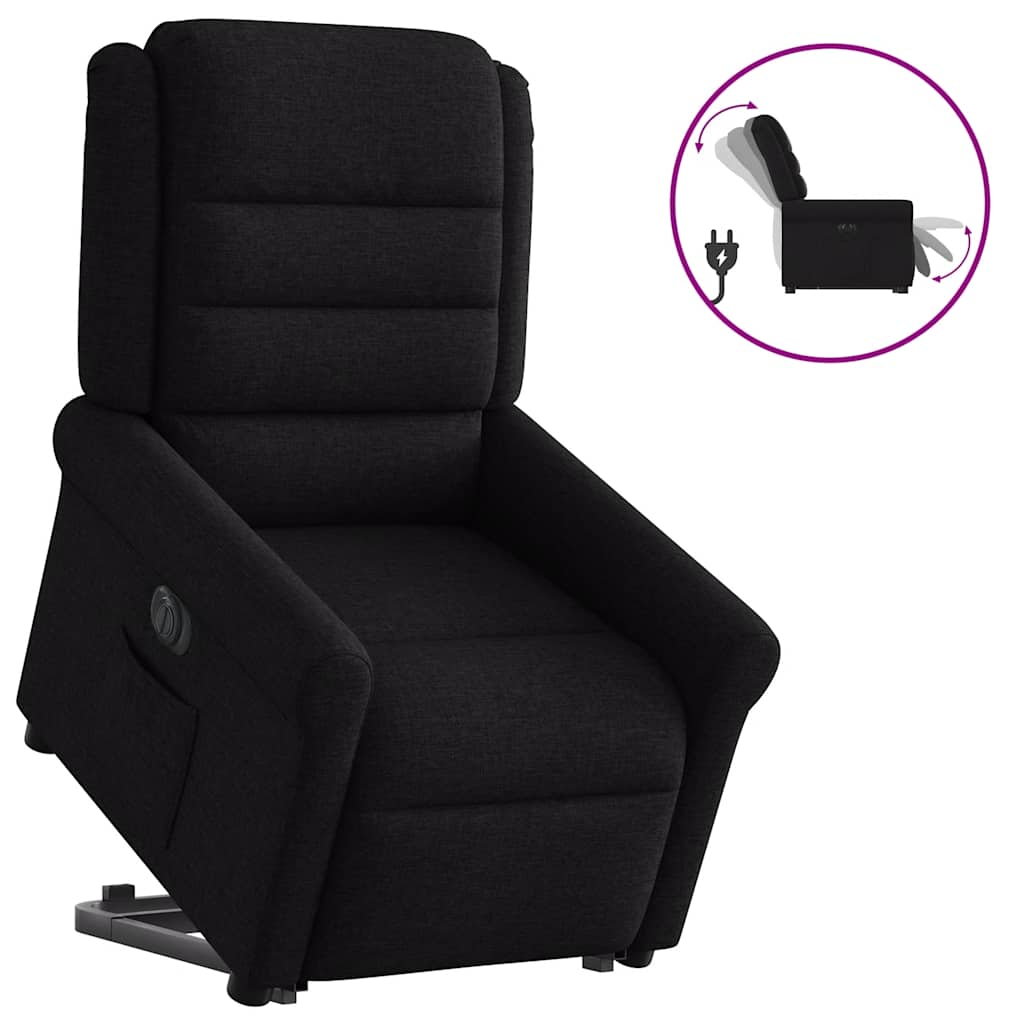 Fauteuil inclinable électrique noir tissu