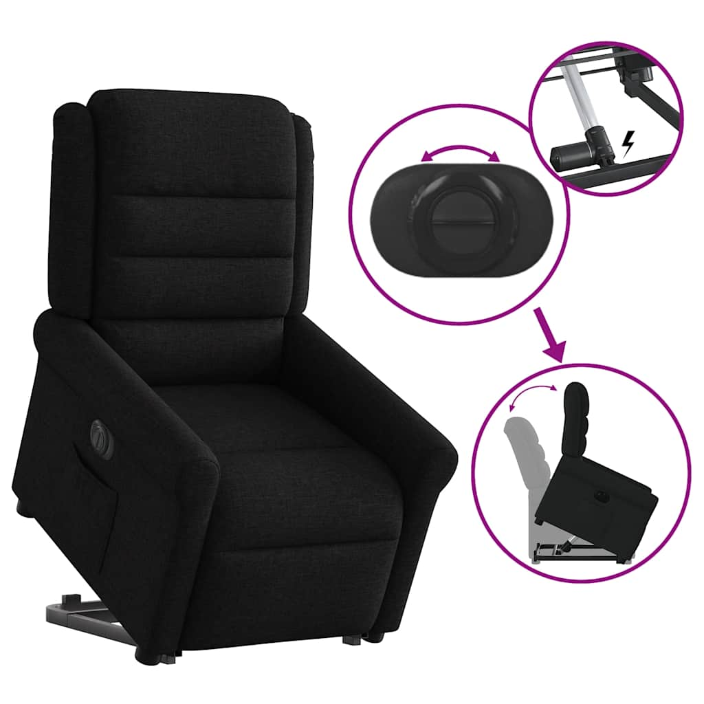 Fauteuil inclinable électrique noir tissu