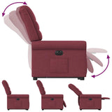 Fauteuil inclinable électrique rouge bordeaux tissu