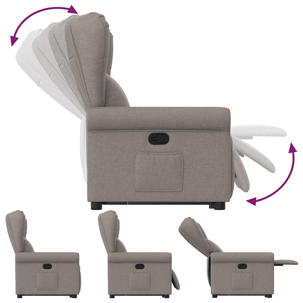 Fauteuil inclinable taupe tissu