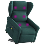 Fauteuil inclinable de massage Vert foncé Tissu