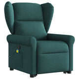 Fauteuil inclinable de massage Vert foncé Tissu