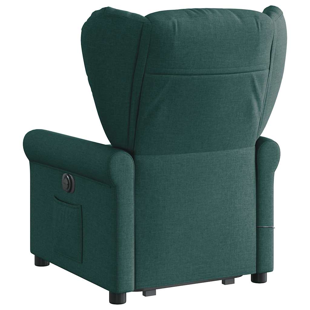 Fauteuil inclinable de massage Vert foncé Tissu