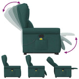 Fauteuil inclinable de massage Vert foncé Tissu