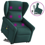 Fauteuil inclinable de massage Vert foncé Tissu