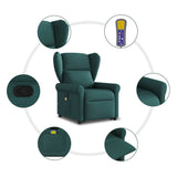 Fauteuil inclinable de massage Vert foncé Tissu