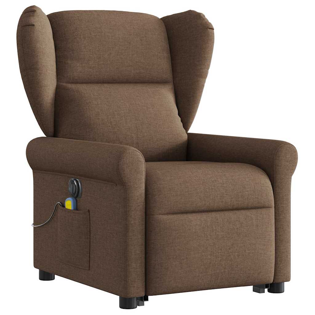 Fauteuil inclinable de massage électrique Marron Tissu