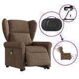 Fauteuil inclinable de massage électrique Marron Tissu