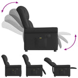 Fauteuil massage inclinable électrique noir brillant similicuir