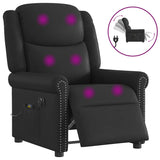 Fauteuil massage inclinable électrique noir brillant similicuir