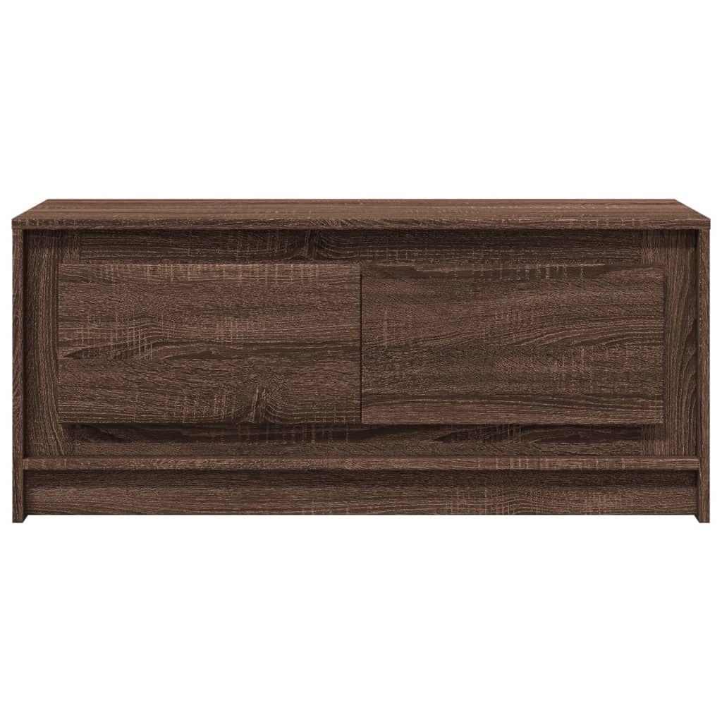 Table basse avec lumières LED chêne marron bois d'ingénierie