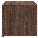 Table basse avec lumières LED chêne marron bois d'ingénierie