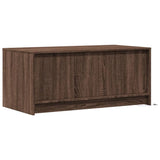 Table basse avec lumières LED chêne marron bois d'ingénierie