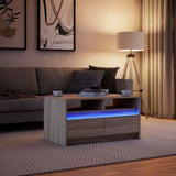 Table basse avec lumières LED chêne sonoma bois d'ingénierie