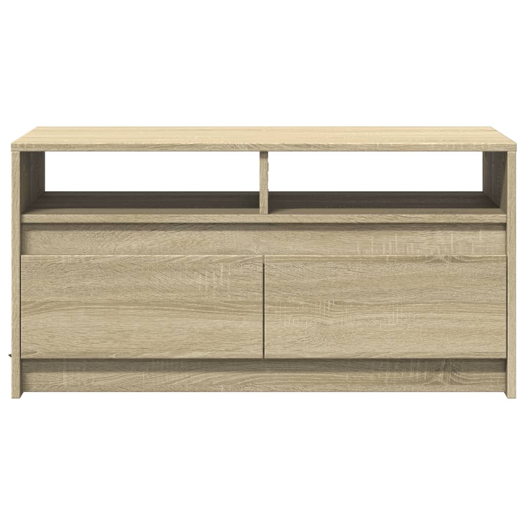 Table basse avec lumières LED chêne sonoma bois d'ingénierie