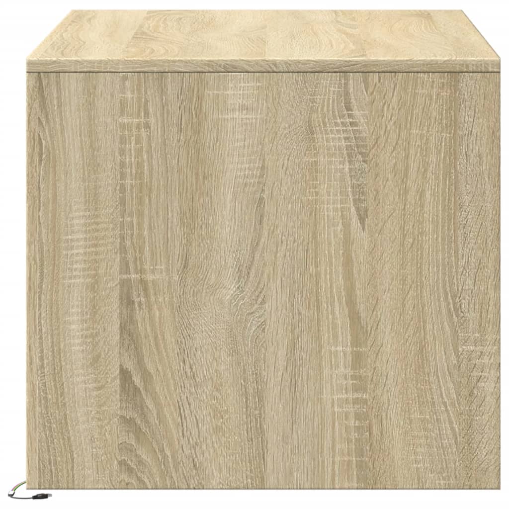 Table basse avec lumières LED chêne sonoma bois d'ingénierie