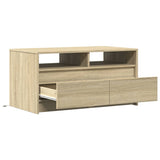 Table basse avec lumières LED chêne sonoma bois d'ingénierie