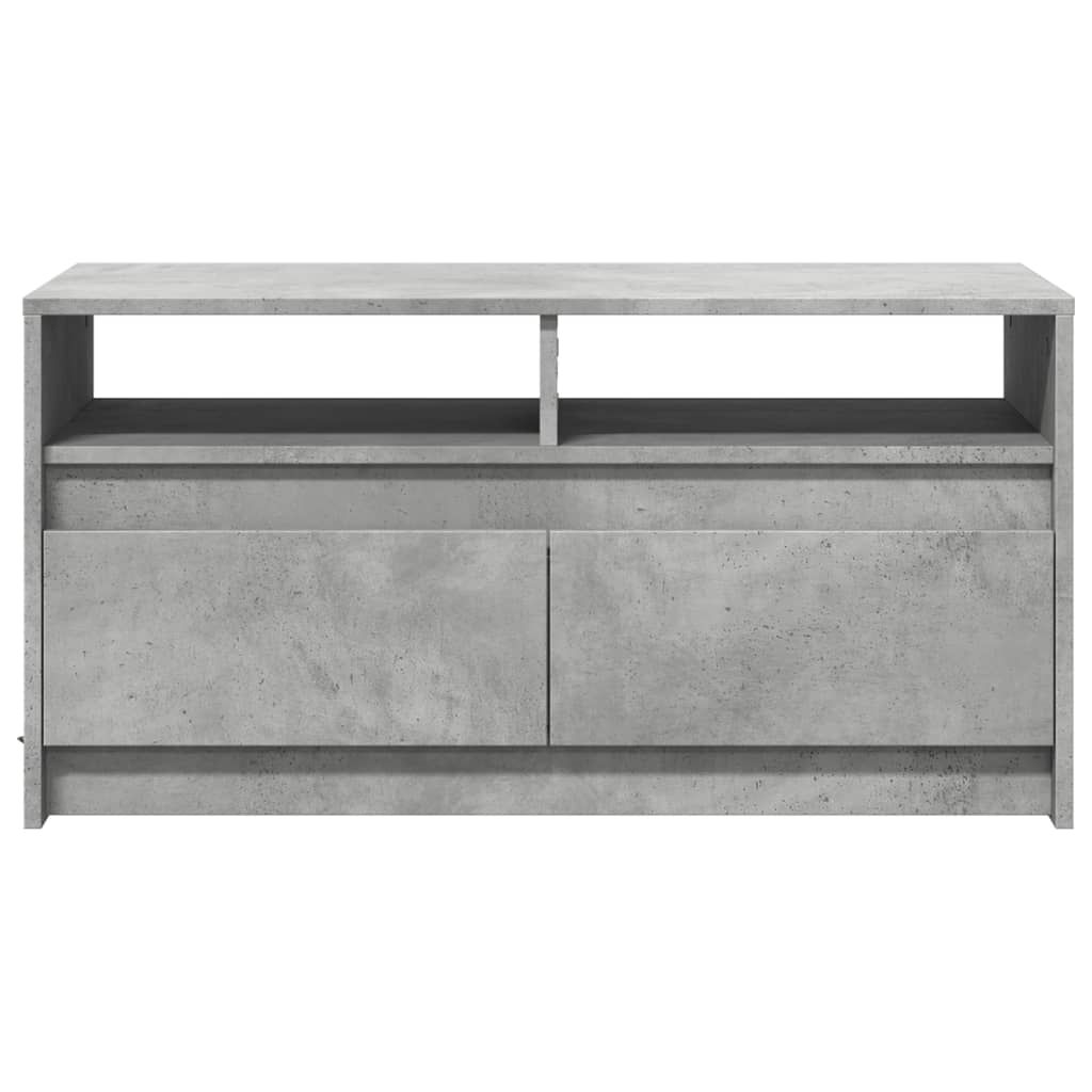 Table basse avec lumières LED gris béton bois d'ingénierie