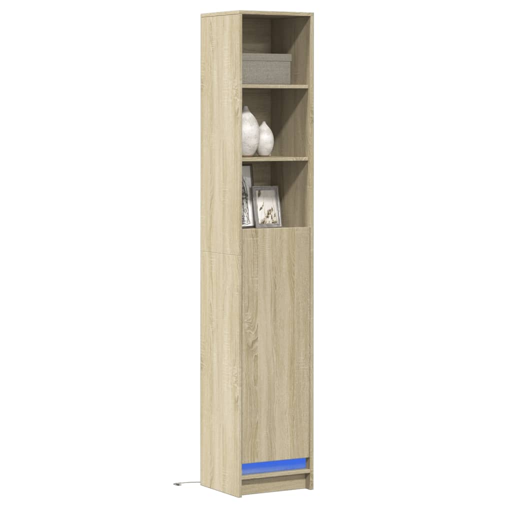 Buffet avec LED chêne sonoma 36x32,5x200 cm bois d'ingénierie