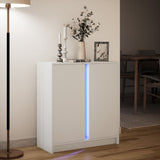 Buffet avec LED blanc 77x34x85 cm bois d'ingénierie