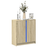 Buffet avec LED chêne sonoma 77x34x85 cm bois d'ingénierie