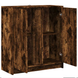 Buffet avec LED chêne fumé 77x34x85 cm bois d'ingénierie