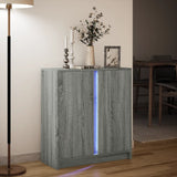 Buffet avec LED sonoma gris 77x34x85 cm bois d'ingénierie