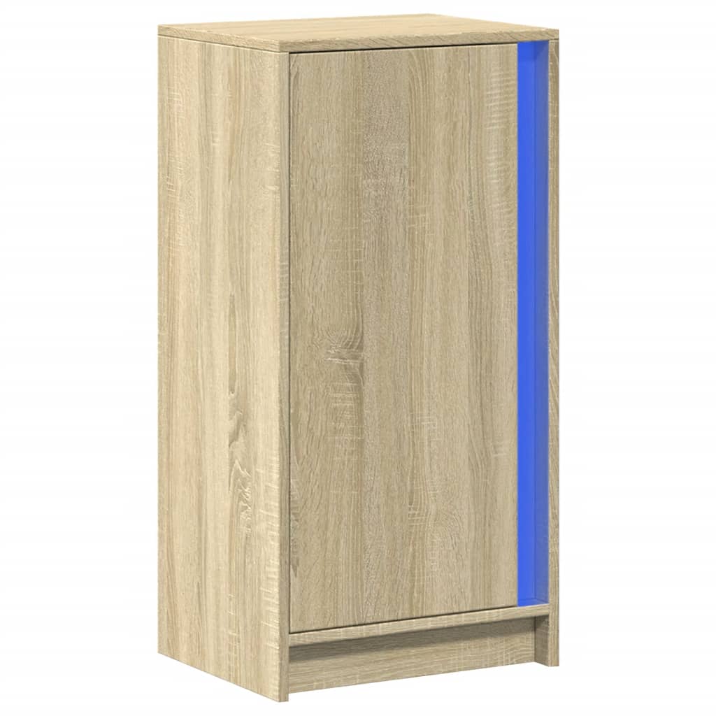 Buffet avec LED chêne sonoma 42,5x34x85 cm bois d'ingénierie