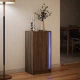 Buffet avec LED chêne marron 42,5x34x85 cm bois d'ingénierie