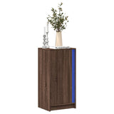 Buffet avec LED chêne marron 42,5x34x85 cm bois d'ingénierie