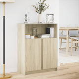 Buffet avec LED chêne sonoma 77x34x100 cm bois d'ingénierie