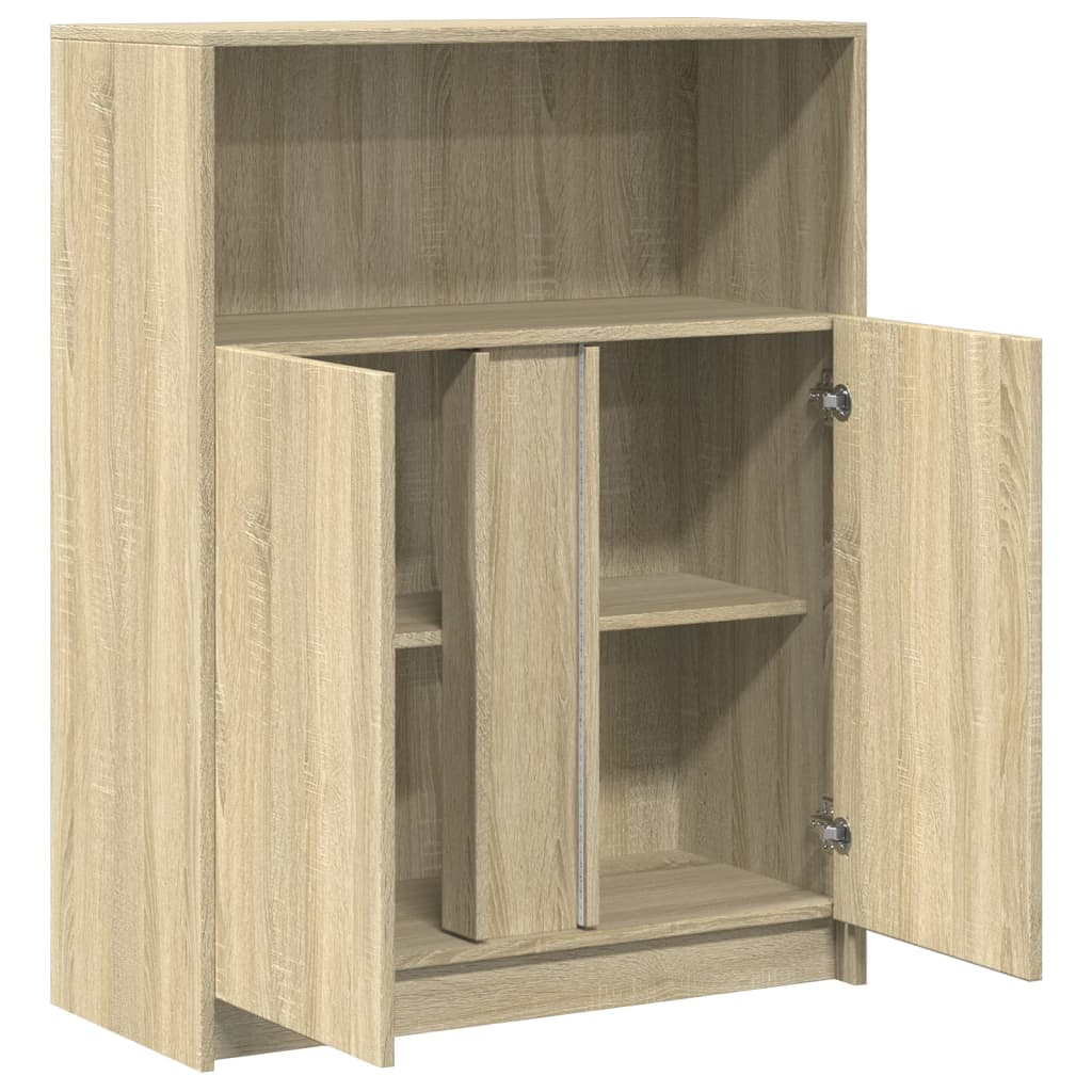 Buffet avec LED chêne sonoma 77x34x100 cm bois d'ingénierie