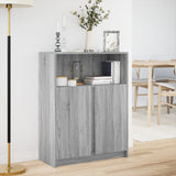 Buffet avec LED sonoma gris 77x34x100 cm bois d'ingénierie