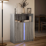 Buffet avec LED sonoma gris 77x34x100 cm bois d'ingénierie