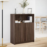 Buffet avec LED chêne marron 77x34x100 cm bois d'ingénierie