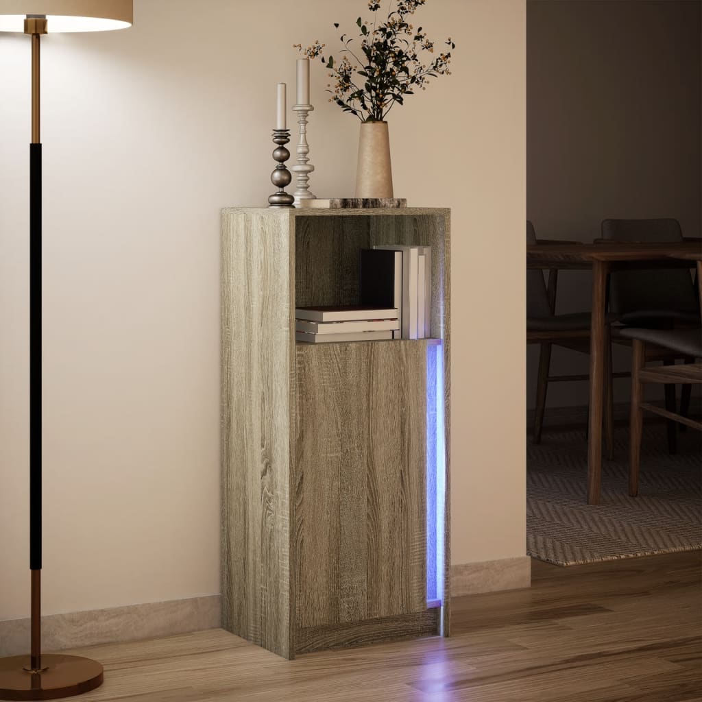 Sideboard mit LED Sonoma-Eiche 42,5x34x100 cm Holzwerkstoff