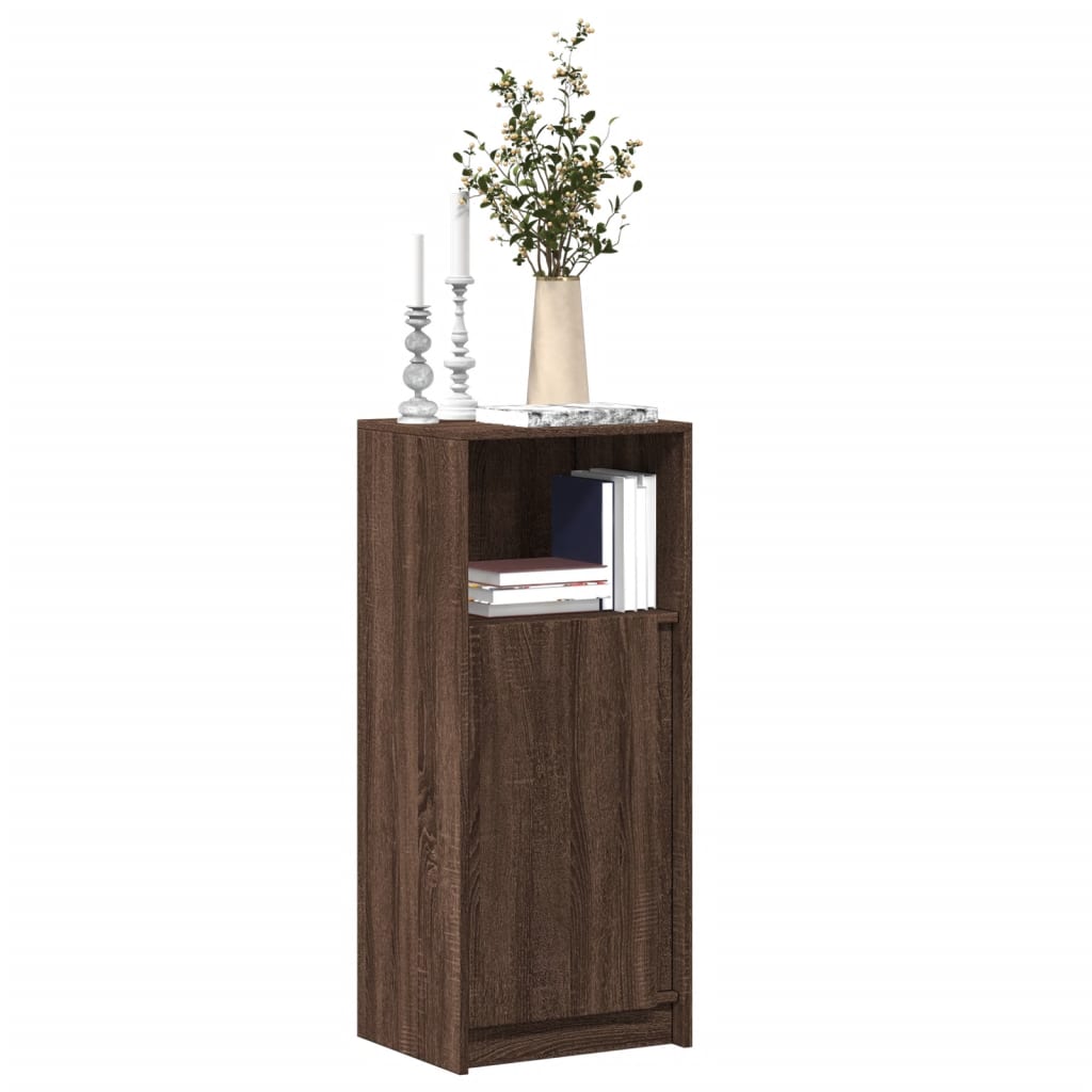 Buffet avec LED chêne marron 42,5x34x100 cm bois d'ingénierie