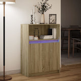 Buffet avec LED chêne sonoma 72x34x100 cm bois d'ingénierie