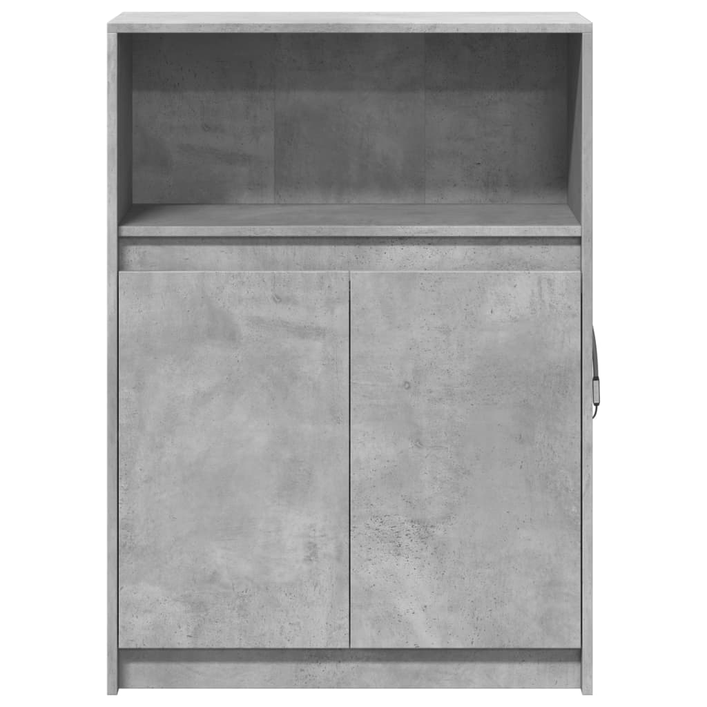 Sideboard with LED concrete gray 72x34x100 cm engineered wood