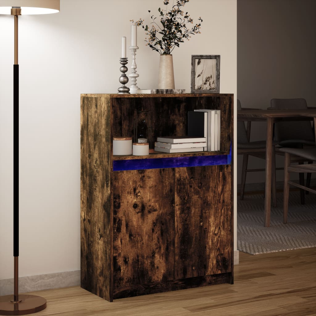 Sideboard mit LED-Räuchereiche, 72 x 34 x 100 cm, Holzwerkstoff