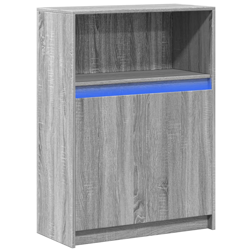 Buffet avec LED sonoma gris 72x34x100 cm bois d'ingénierie