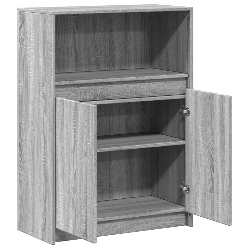 Buffet avec LED sonoma gris 72x34x100 cm bois d'ingénierie