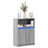 Buffet avec LED sonoma gris 72x34x100 cm bois d'ingénierie