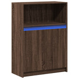 Buffet avec LED chêne marron 72x34x100 cm bois d'ingénierie