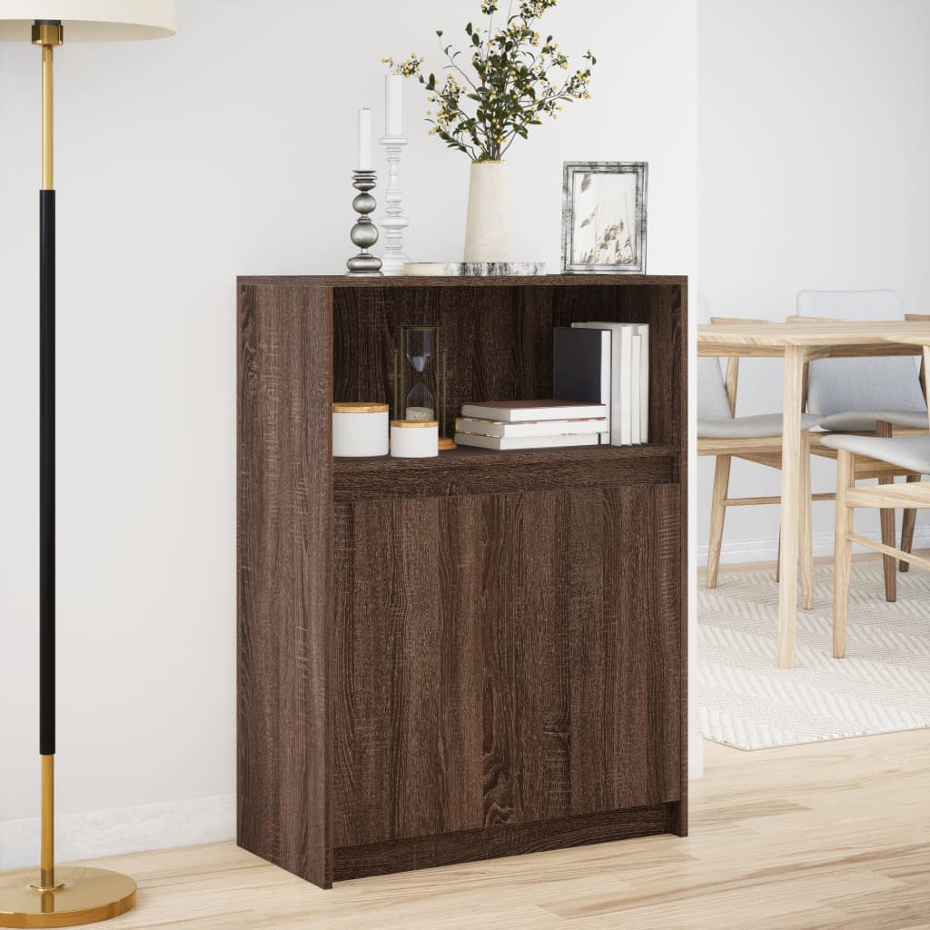 Sideboard mit LED, braune Eiche, 72 x 34 x 100 cm, Holzwerkstoff