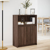 Buffet avec LED chêne marron 72x34x100 cm bois d'ingénierie