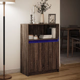 Sideboard mit LED, braune Eiche, 72 x 34 x 100 cm, Holzwerkstoff